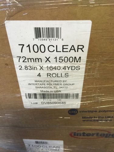 Intertape 7100 Clear: Production Grade Hot Melt Tape, 72mm x 1500m, 4 Per Case