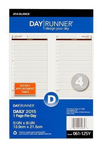 Day Runner Daily Desk Calendar Planner Refill 2015, 5.5 x 8.5 Inches Page Size
