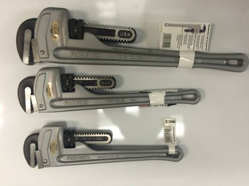 Ridgid Aluminum Pipe Wrenches 12&#034;,14&#034; and 18&#034;