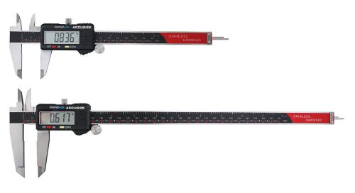 2pc/set, 6&#034; &amp; 12&#034; x .0005&#034; inch/mm  electronic digital calipers w/ large lcd for sale