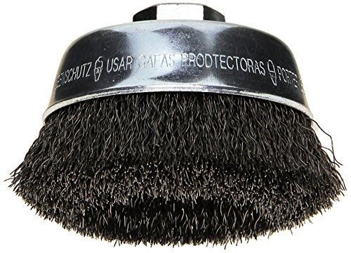 Bosch wb524 3 1/2-inch crimped carbon steel cup brush, 5/8-inch x 11 thread for sale