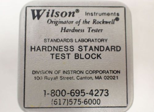 WILSON INSTRUMENTS 15GY MICROHARDNESS TEST BLOCK WITH CALIBRATION SHEET