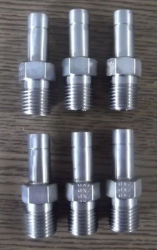6 Tylok 3/8 x 1/4 tube adapters Model 6-1atpm-4 swagelok cross ref 6-ta-1-4
