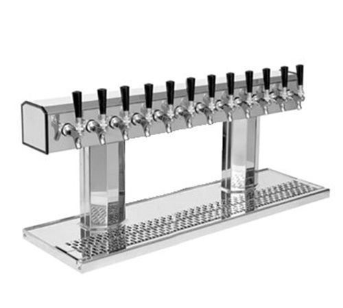 Glastender bt-12-ssr-ld bridge tee draft beer tower glycol-cooled (12) faucets for sale
