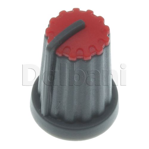 6pcs @$2 New Push-On Mixer Knob Black with Red Top Plastic