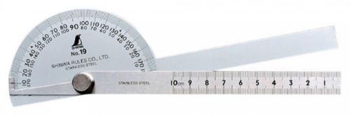 New Shinwa Measurement Protractor Silver Two Rod No.19 62490 From Japan