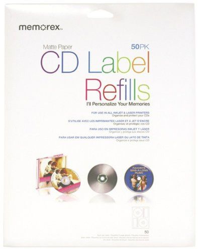 Memorex White CD-R Labels 3202-0412, 50-Count