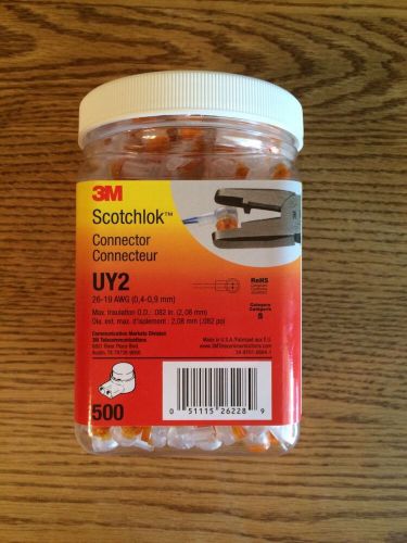 3M Scotchlok IDC Butt Connector UY2 - 500 Piece Plastic Jar Connecteur 26-19 AWG