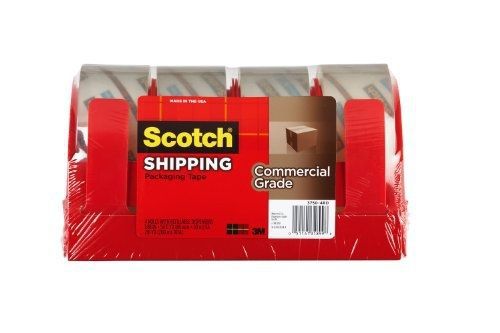 Scotch Commercial Grade Shipping Packaging Tape, 1.88 in x 54.6 yd, 4 Rolls with