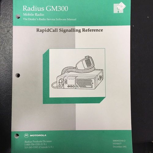 Motorola Radius GM300 The Dealer&#039;s Radio Service Software Manual