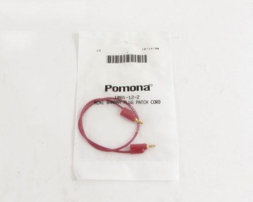 Pomona stackable 12&#034; mini banana plug patch cord, red - p/n: 1081-12-2 for sale
