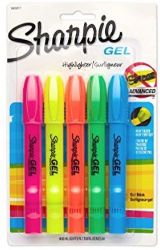 Sharpie 1803277 Accent Gel Highlighter, Assorted Colors, 5-Pack