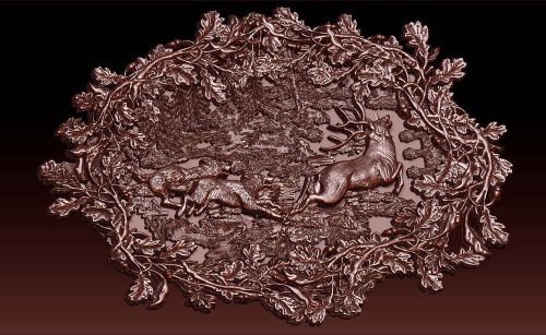 3d stl model for CNC Router mill VECTRIC RLF Pano- pack of wolves chasing a deer