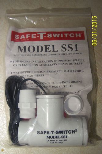 SAFETY SWITCH MODEL SS1 CONDENSATION OVERFLOW ALARM/ SHUTOFF SWITCH NEW! 3/4&#034;PVC