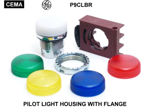 GE- General Electric P9CLBR Pilot Light Housing with Flange and extra lenes