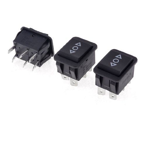 3 Pcs Car 6 Pins On-Off-On Momentary Rocker Switch