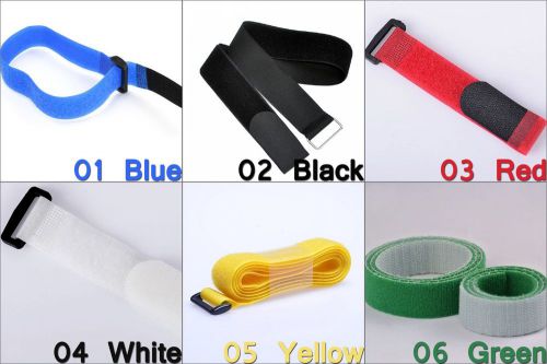50pcs Assorted Color Hook and Loop Reusable Fastening Wrap Strap TR9386