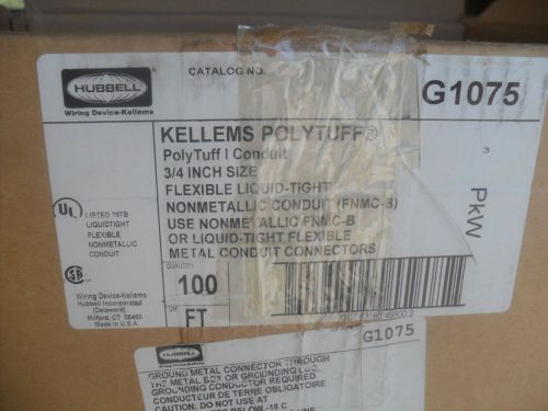 G1075 Hubbell Kellems Polytuff 1 Conduit 100&#039; Flexible, Liquid Tight  USA Seller