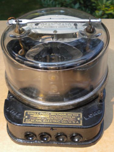 Antique/vtg General Electric killowatt utility single phase watthour meter I-14