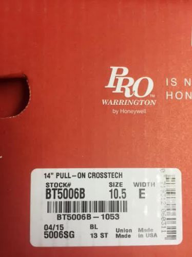 Pro Warrington 5006 Fire Fighting Boot size 10.5 E