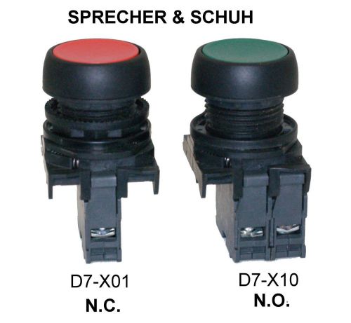 Sprecher+Schuh start and stop PB with contact blocks  D7-X01 N.C.&amp; D7-X10 N.O.