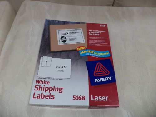 Avery Laser 5168 White Shipping Labels 3 1/2 X5   Jam Free Guaranteed