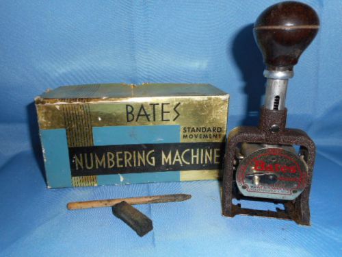 Bates Automatic Numbering Machine 6 figure, model E