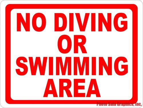 No Diving or Swimming in Area Sign. w/options. Stop Swimmers &amp; Divers in Areas
