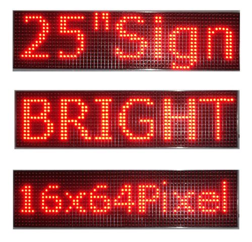 5Pcs 25&#034;x 6.5&#034; LED Sign Programmable Scrolling Window Message Display Red P10
