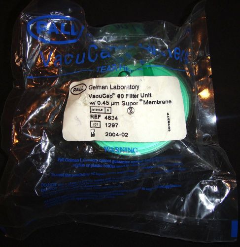 5 pack pall gelman 4634 vacucap 60 filter w/ 0.45 um supor membrane nos for sale