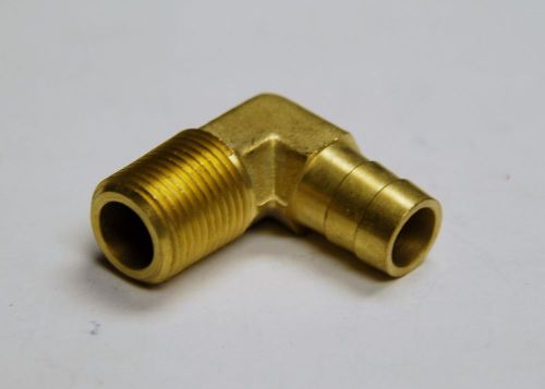 Brass Fittings Male Hose Barb 90° Elbow, Hose ID 1/2&#034; Male Pipe Size 3/8&#034; Qty 5