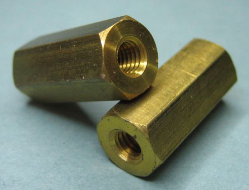 12 - pieces brass nut spacer standoff 7/8&#034;-long 3/8&#034;-hex 10-32 threads for sale