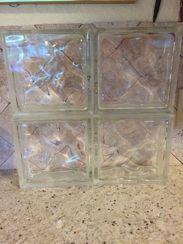 Four (4) Glass Building Blocks 8x8x3 - Great Condition