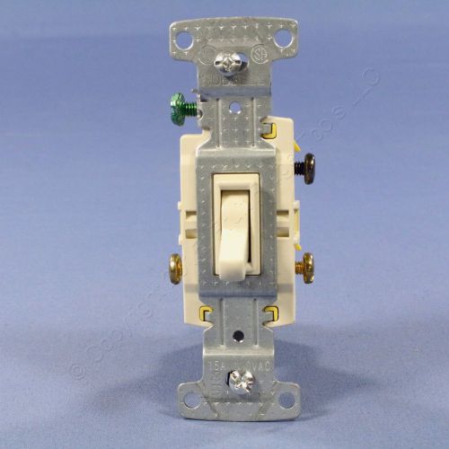 Hubbell Lt Almond Residential 3-Way Toggle Light Switch 15A 120V Bulk RS315LA