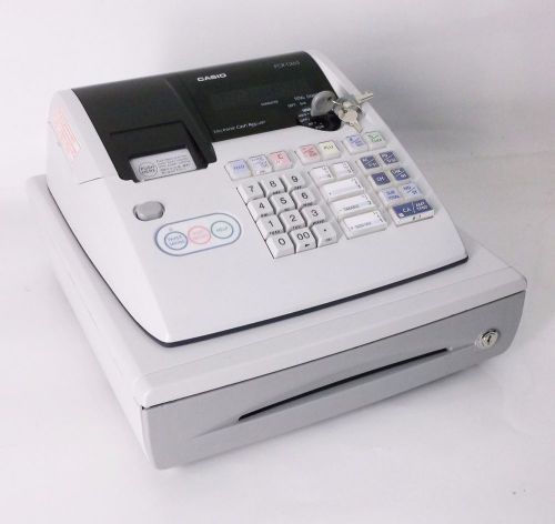 Casio pcr-t265 electronic cash register with keys pos cash drawer for sale