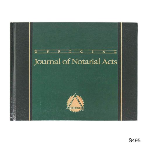 Official Journal of Notarial Acts-Hardcover - 11&#034; x 8 1/2&#034; - Green - New!