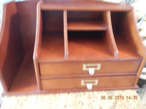 NEW LEVENGER PROTOTYPE SOLID WOOD DESK FILE-ORGANIZER-TRAY WITH 2 DRAWERS