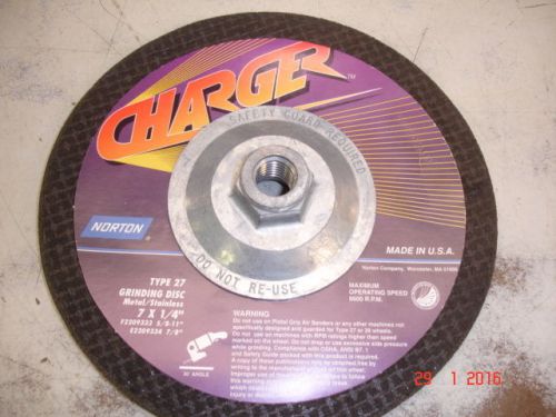 7&#034; by 1/4&#034; Wheels For Grinding Steel Norton Charger Premium USA Stainless