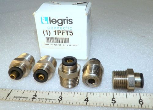3/8&#034; tube ferrule x 1/2&#034; mpt pipe male pipe fittings  5 pc legris 3115 60 22 dot for sale