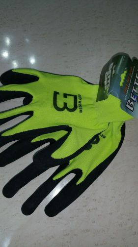 Better grip hi-vis lime insulated winter rubber-coated gloves -crinkle finished! for sale