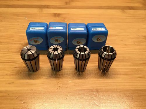 Tormach 1/8&#034;, 1/4&#034;, 3/8&#034;, and 1/2&#034; er20 collets, set of four 30112, 30120, 30128 for sale