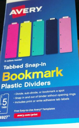 LOT OF (3) Multi-Colored Package of (5) Avery Bookmark Plastic Dividers (CHEAP)