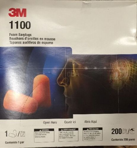 3M 1100 Uncorded Disposable Foam Ear Plugs (NRR 29) Individually Packaged 200/Bx