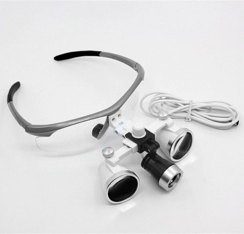 3.5x420mm dental loupes surgical binocular loupe magnifier silver + headlight ly for sale