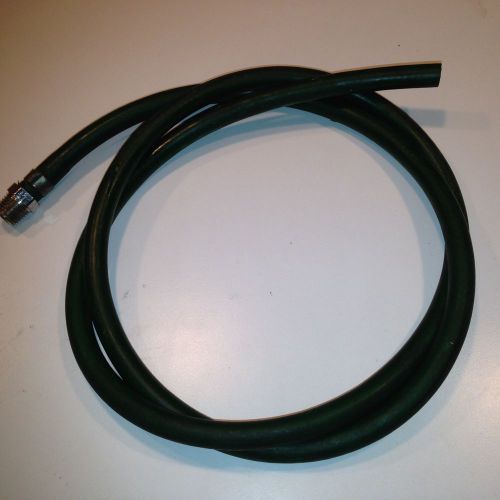 Medical oxygen hose,1/4&#034;, w/one diss male. hexag nut,40&#034; , green band/blk  used for sale