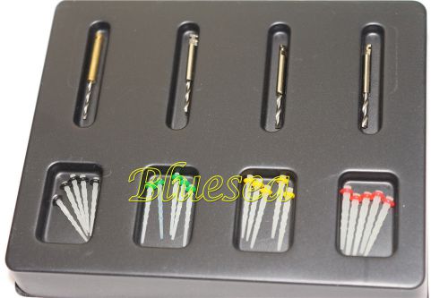 1 box aaa high-intensity dental quartz screw pile fiber resin post 4 drills burs for sale