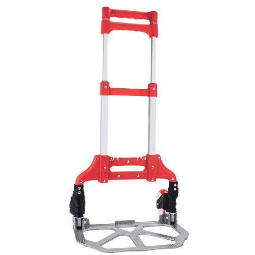 Aluminum folding hand truck, red for sale