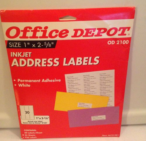 Office Depot Inkjet Address Labels #612-221