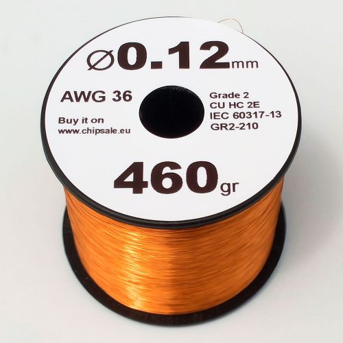 0.12 mm 36 AWG Gauge 460 gr ~4500 m Enamelled Copper Magnet Enameled Wire Coil