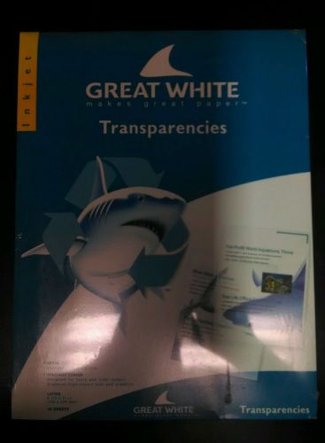 Great White Transparencies, Ink Jet Printer, New in Package, Overhead Projector
